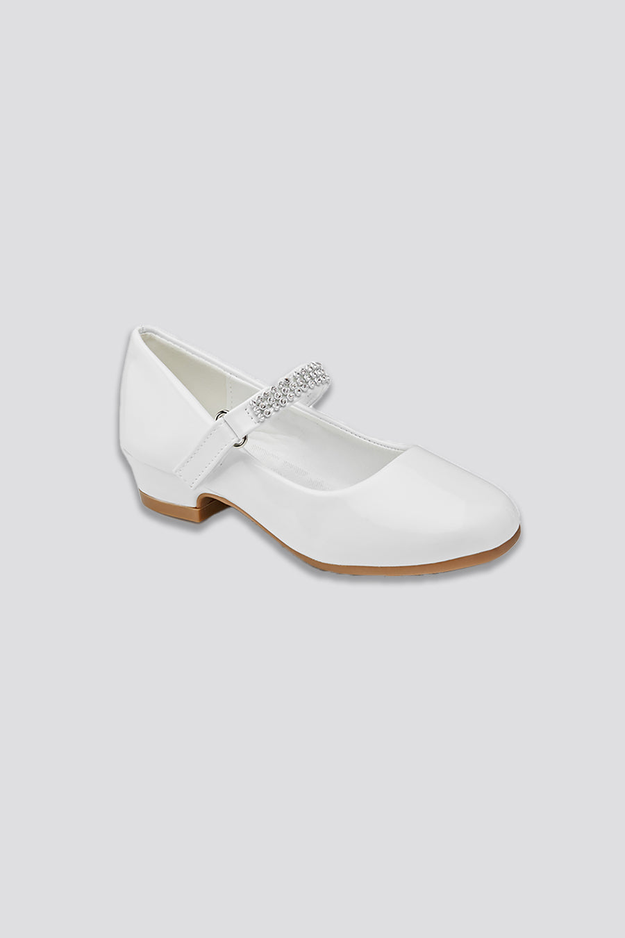 White mary jane shoes for girls side view