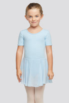 short sleeve leotard with skirt blue