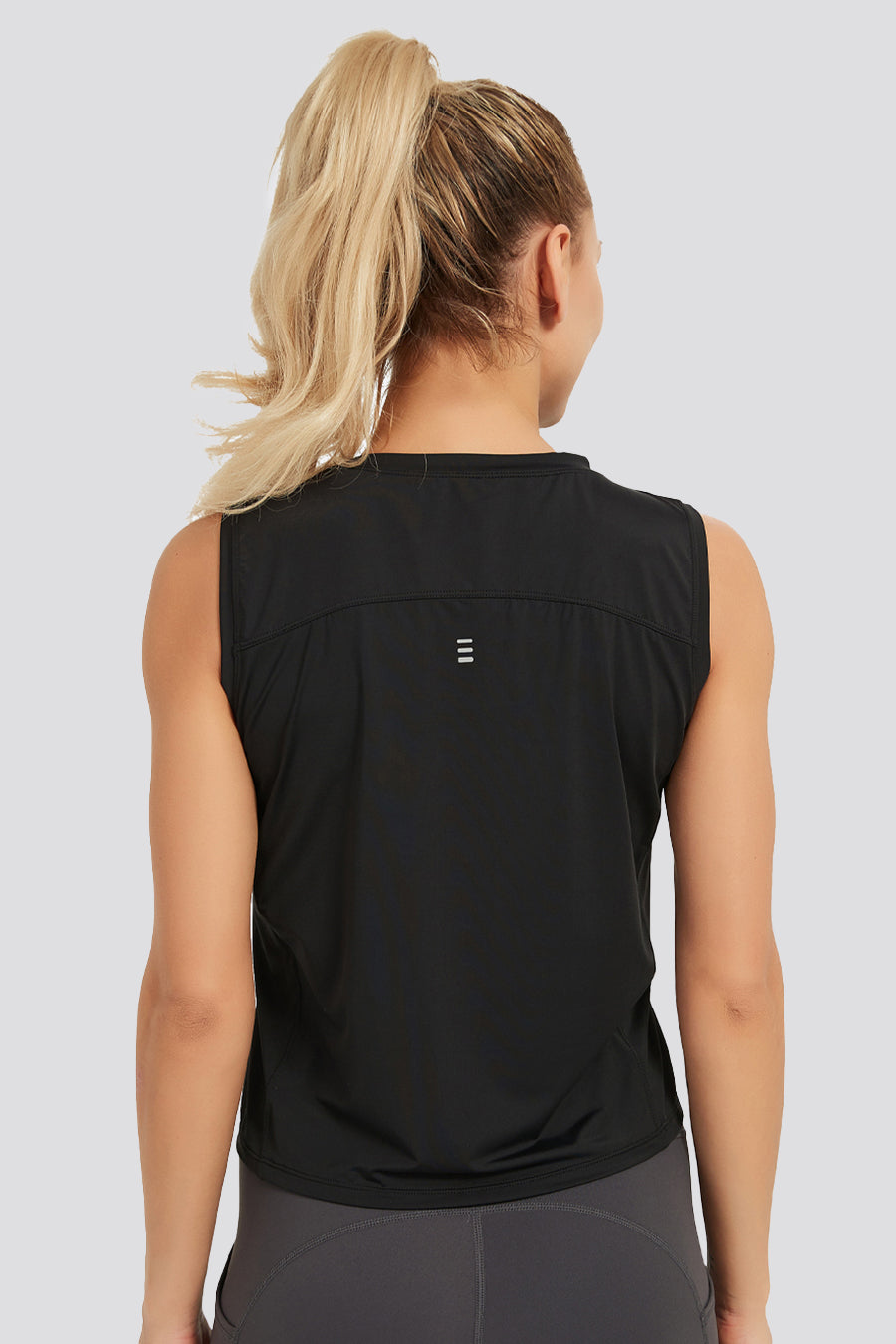 crop tank top Black back view