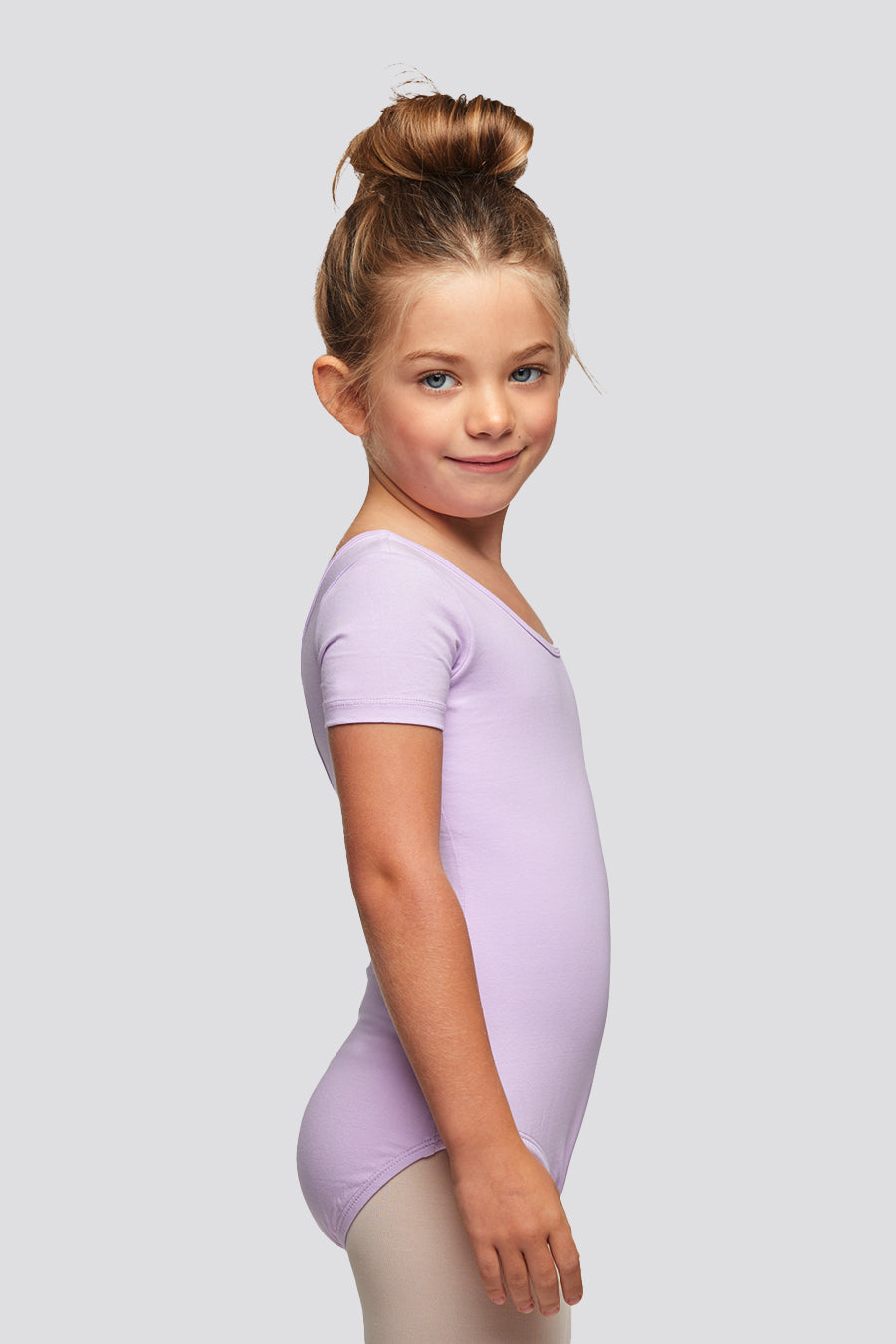 leotard short sleeve Lavender side view