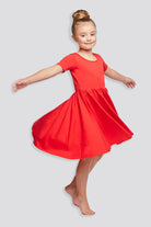 swivel red a line dress 