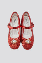 Glitter Mary Jane Shoes with Bow red top