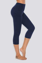 navy capri leggings side view