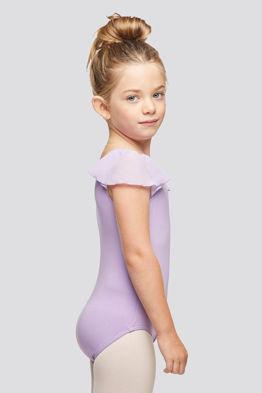 Purple ballet leotards for girls ,side view