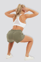 running shorts for women Green back view