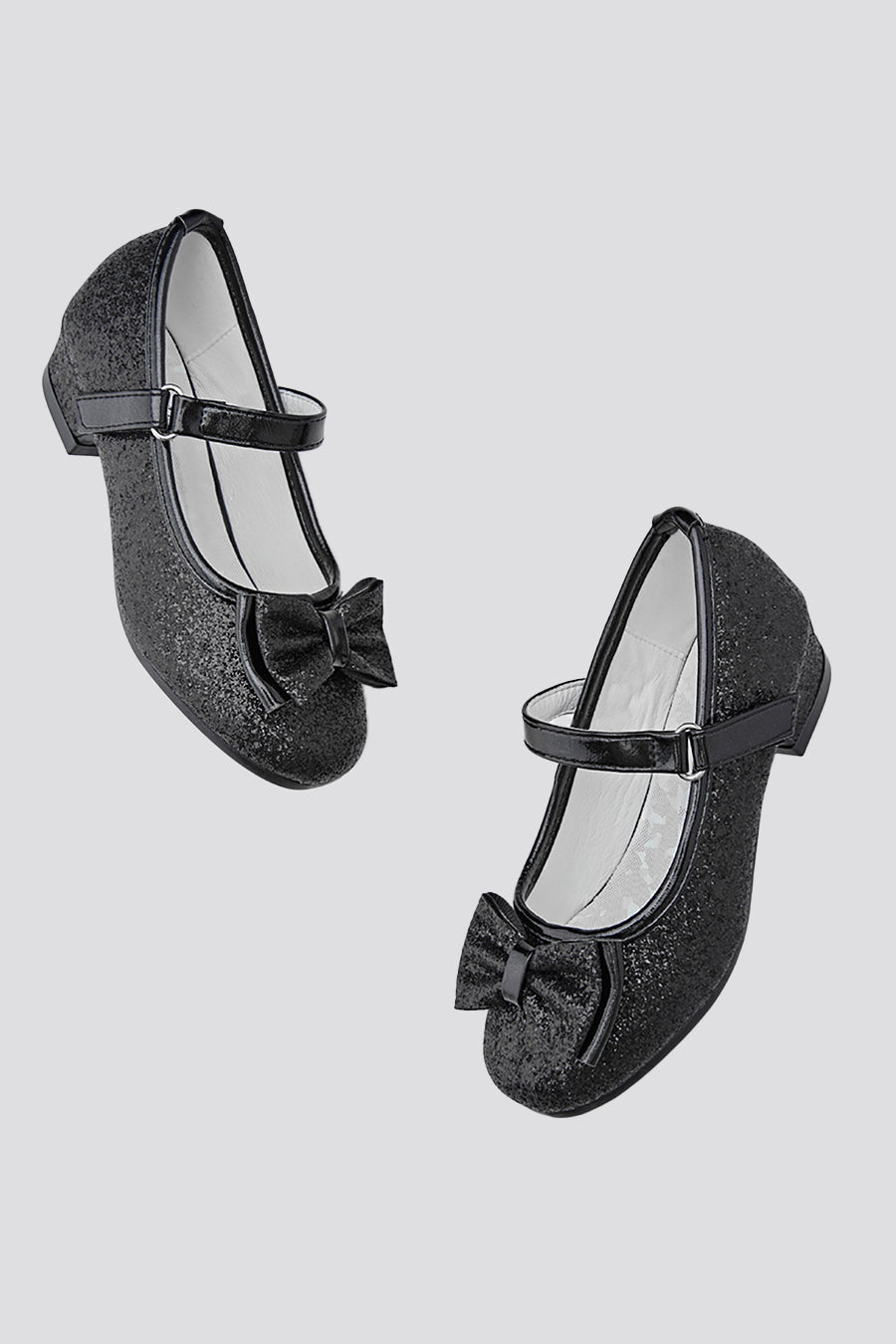 glitter mary janes for toddlers black side view