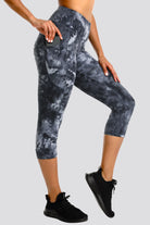 tie dye capri leggings Tie Dye Black side