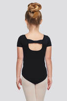 short sleeve leotard black back view