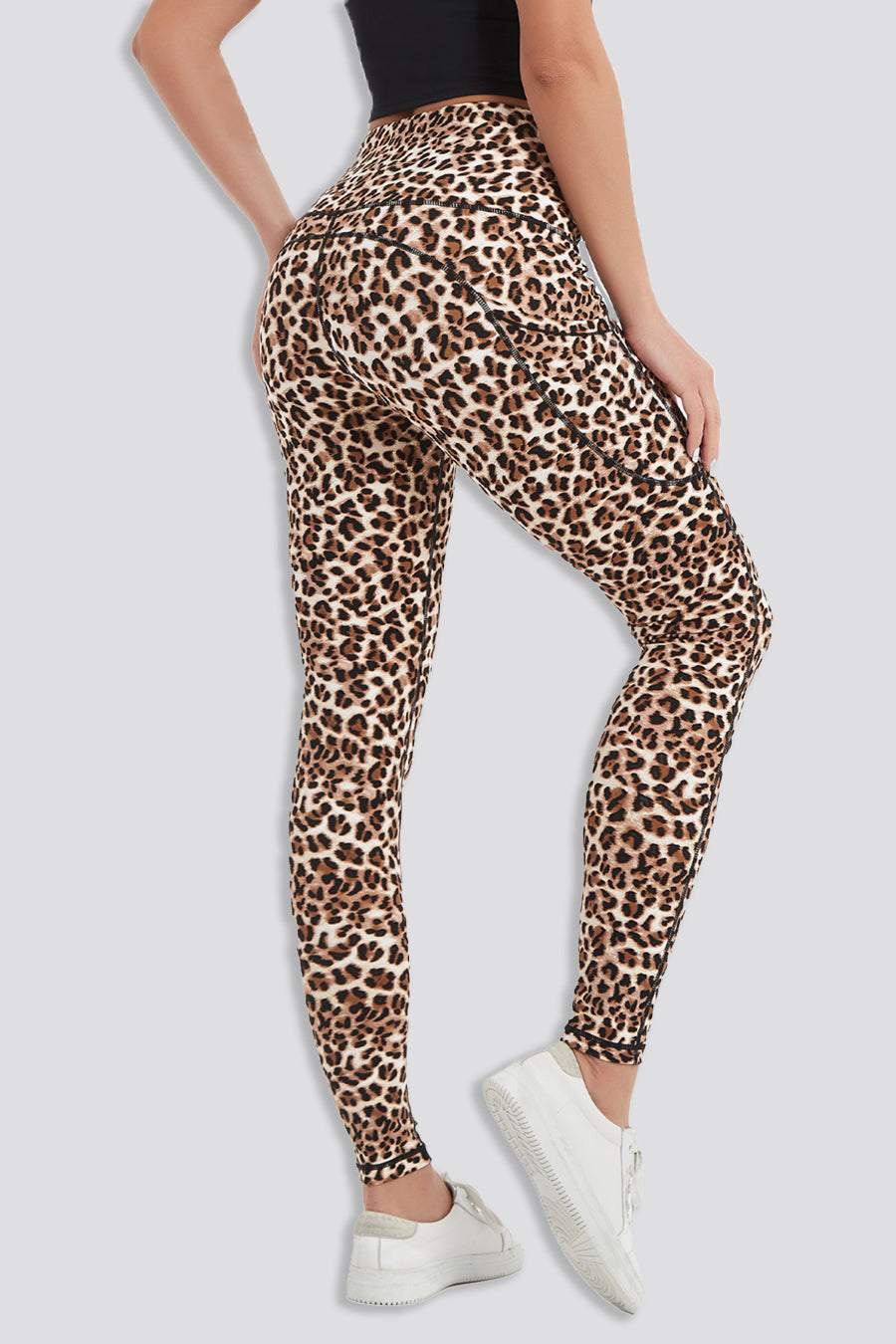 leopard leggings back view