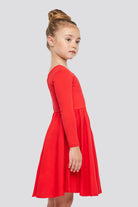 girls long sleeve dress Red