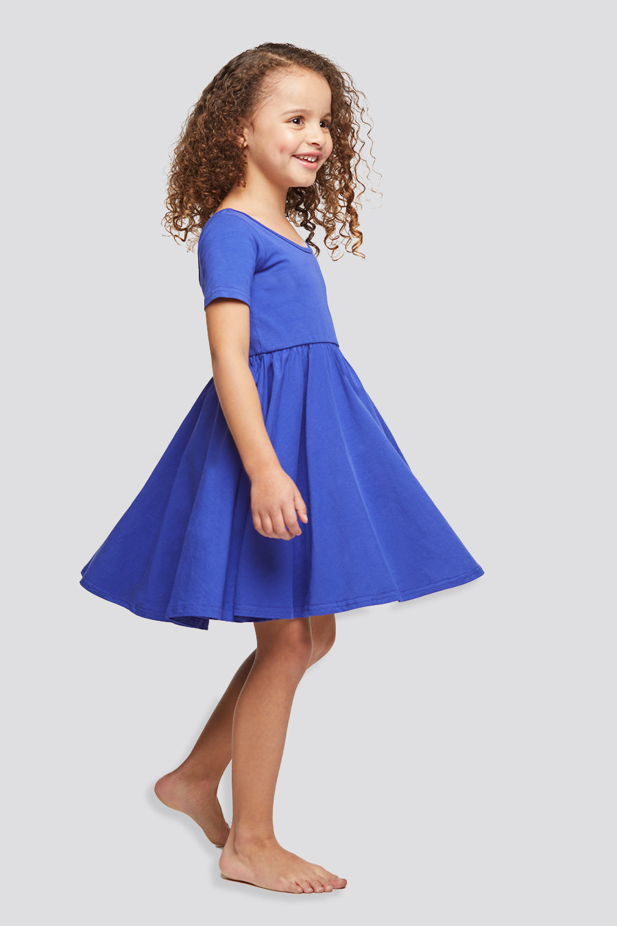  Side view royal blue a line dress