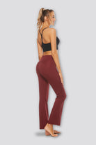 Women Bootcut Leggings Burgundy side view