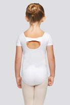 short sleeve leotard white back view