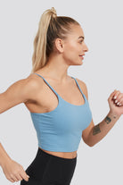 sports bra tank top blue side view