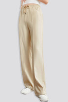 wide leg sweatpants Khaki side