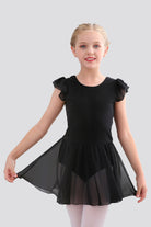 girls ruffled dresses  black front view 