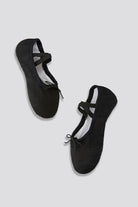 Women canvas ballet shoes black side view