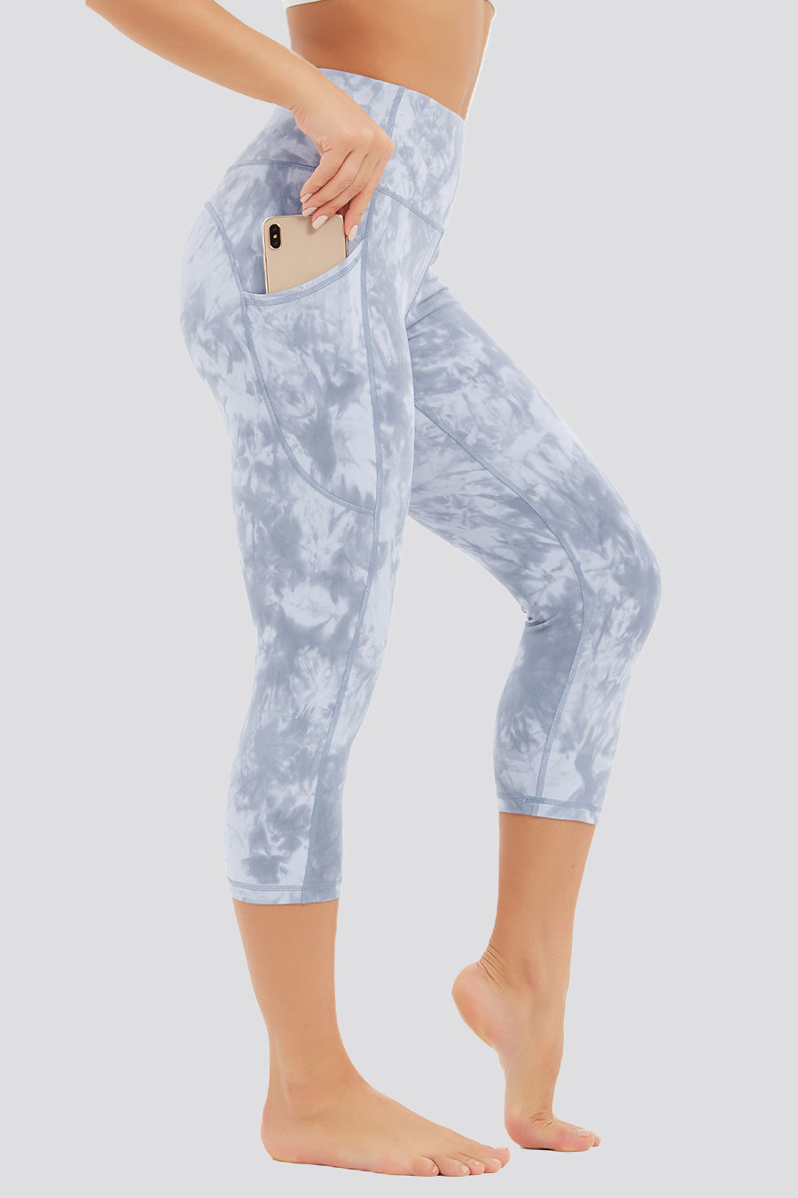 tie dye capri leggings Tie Dye Grey side