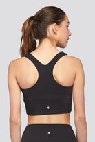 racerback sports bra black back