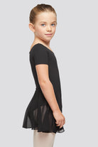 short sleeve leotard black front view