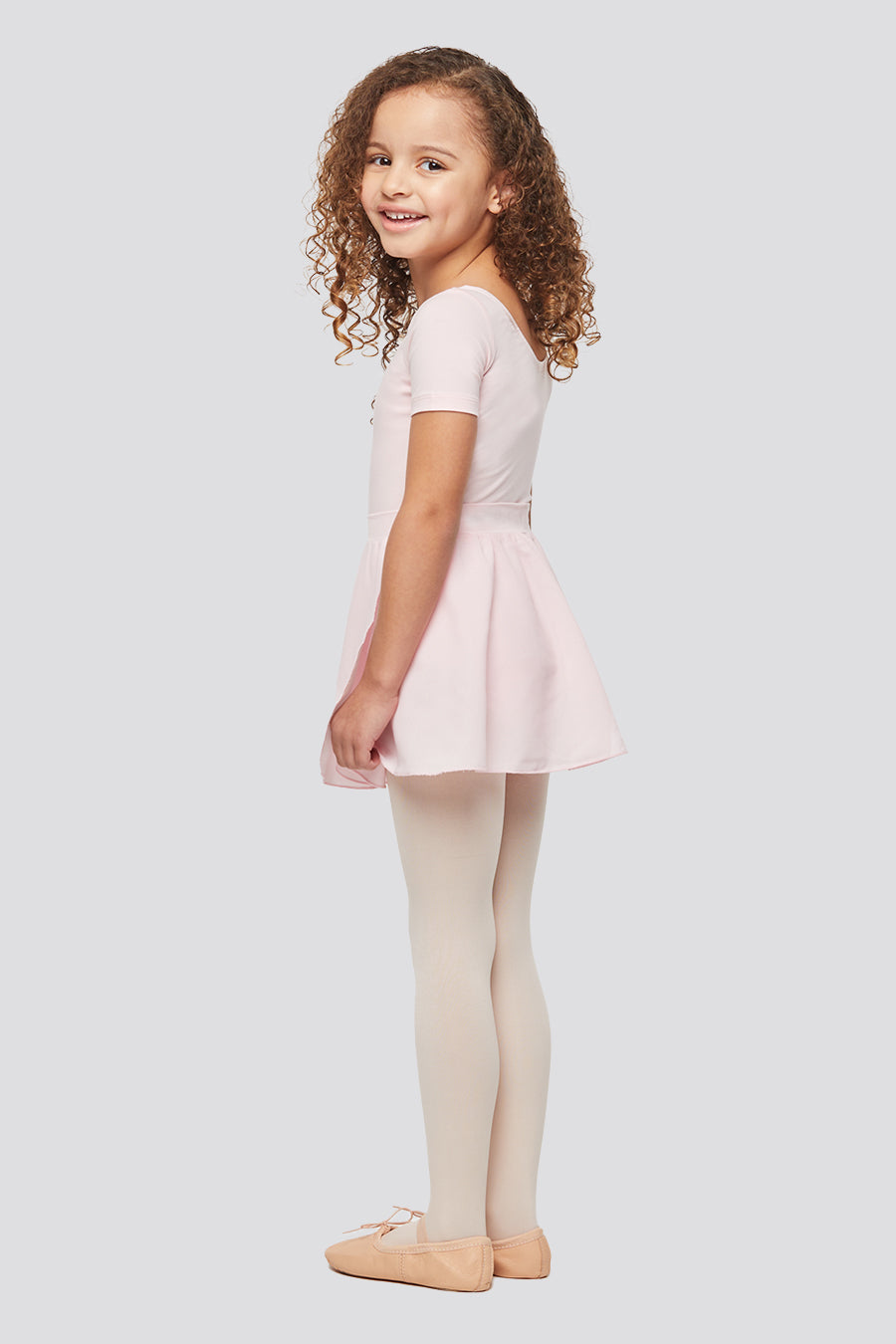 Side view pink ballet outfits for toddlers