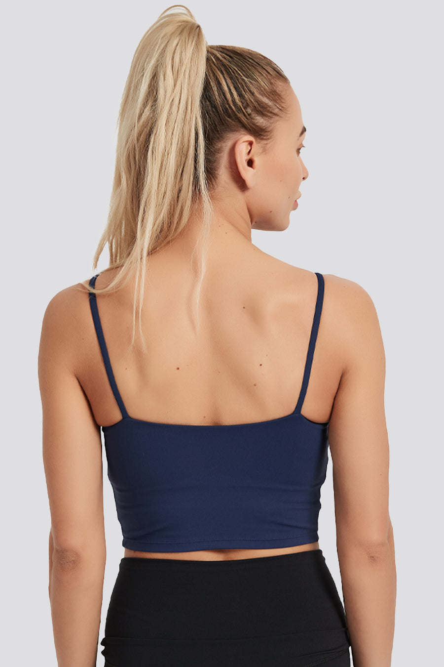 sports bra tank top Blue back view