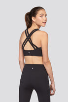 criss cross sports bra Black side