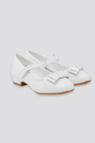 White mary jane shoes for girls front view