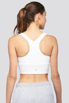 racerback sports bra white back