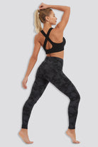 leopard leggings Black & Gray Camo back view