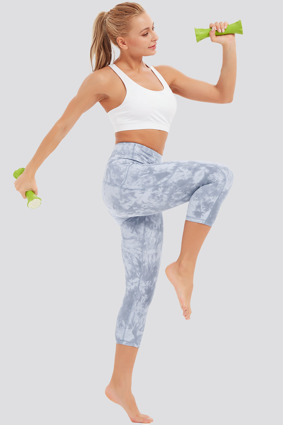 tie dye capri leggings Tie Dye Grey side