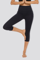 black capri leggings front view