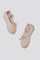 Women pink ballet shoes side view