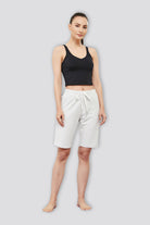 womens cotton shorts with pockets Ultra Light Gray