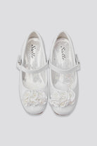 mary jane low heel shoes white top view