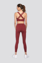 criss cross sports bra Burgundy back