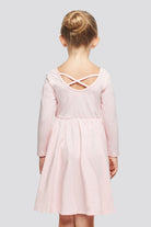 girls long sleeve dress pink back view