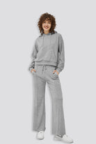 wide leg sweatpants Grey front