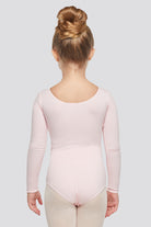 long sleeve dance leotard ballet pink back view