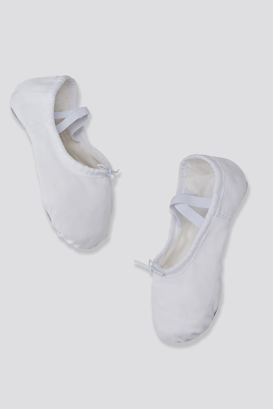 Boys white ballet shoes side view