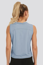 womens sleeves workout tops blue