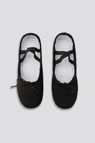 Women canvas ballet shoes black top view