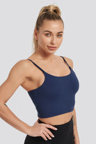 sports bra tank top Blue front view