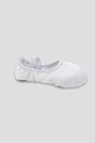 satin ballet flat white side view