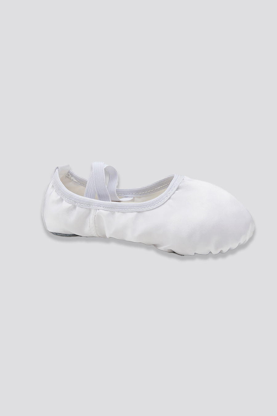 satin ballet flat white side view