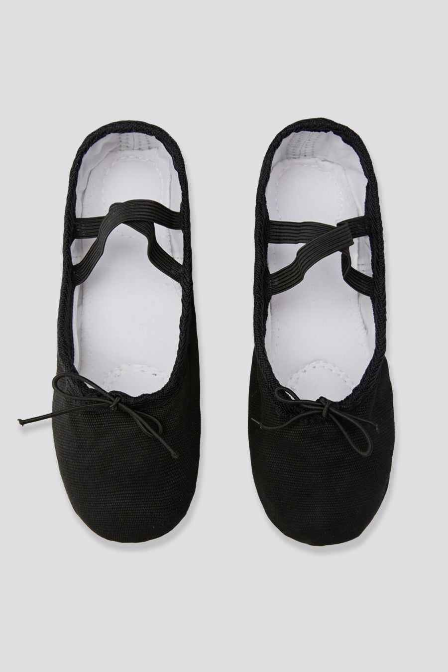 Canvas ballet shoes black top view