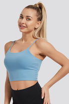 sports bra tank top blue front view