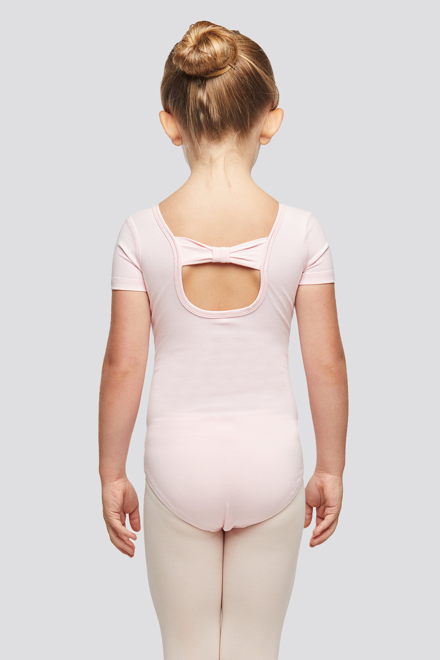 short sleeve leotard Ballet Pink back view