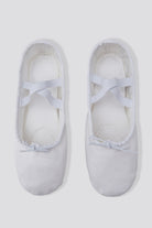 Boys white ballet shoes top view