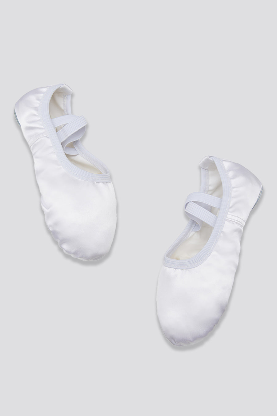 satin ballet flat white side view